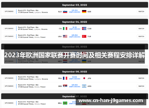 2023年欧洲国家联赛开赛时间及相关赛程安排详解